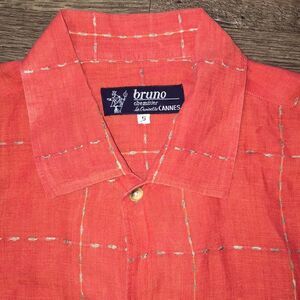 French exceptional import 100% Linen by Bruno Cannes France Linen SS Shirt 5 XL